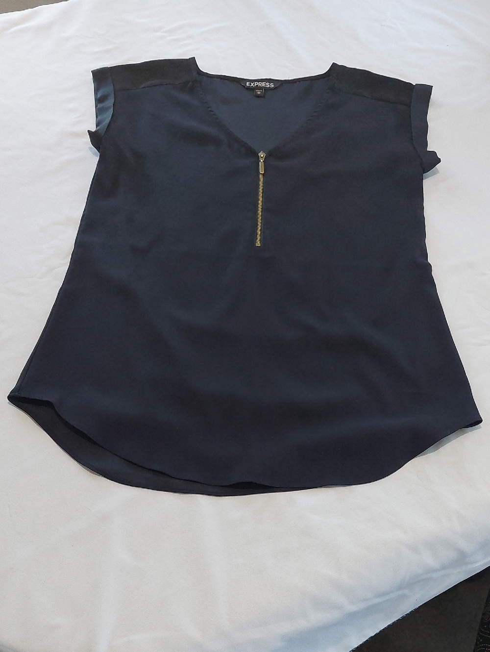 Express Women's 1/4 Zip-Front Blouse.Size XS